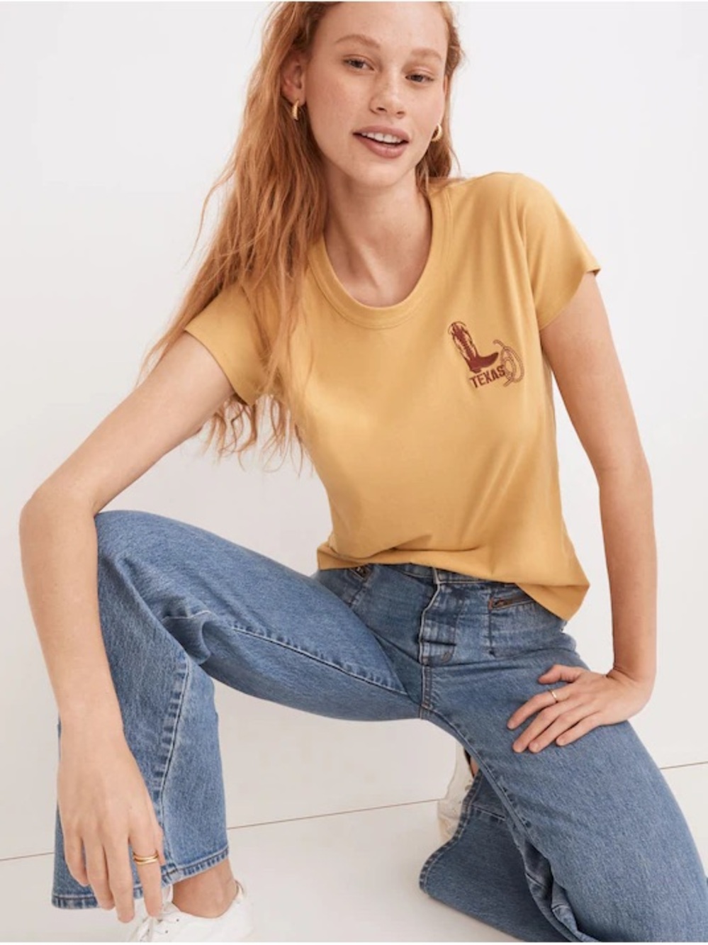 Madewell x Made Some Souvenirs Embroidered Perfect Vintage Tee | Texas | S